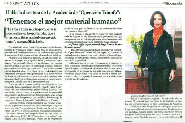 Nota en La Segunda
