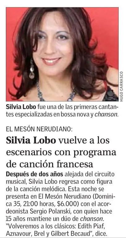 Nota impresa en El Mercurio